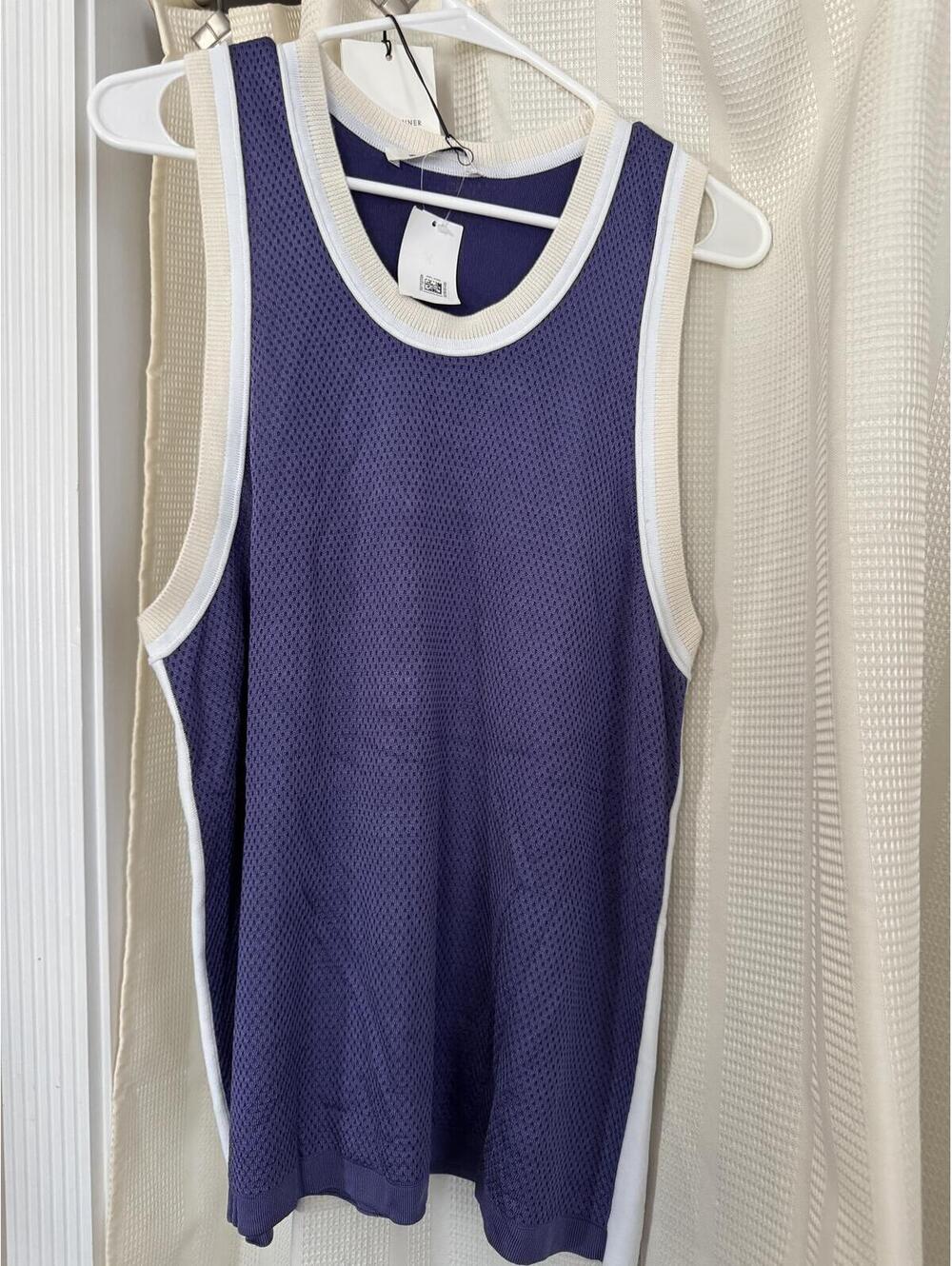 Wales Bonner Purple Mesh Trim Tank Top Size XL New With Tags